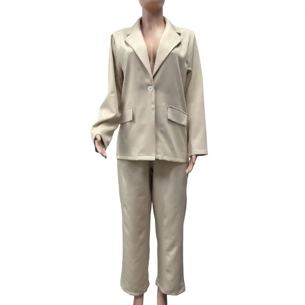 Women Business Clothes Elegant Women's Business Suit Set with Single Button Lapel Coat High Waist Straight for Professional
Women Business Clothes Elegant Women's Business Suit Set with Single Button Lapel Coat High Waist Straight for Professional