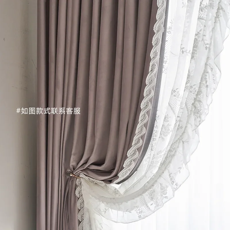 French Retro Monet Purple Velvet Cloth Lace Romantic Fairy Air Shading White Yarn Curtains for Living Dining Room Bedroom
French Retro Monet Purple Velvet Cloth Lace Romantic Fairy Air Shading White Yarn Curtains for Living Dining Room Bedroom