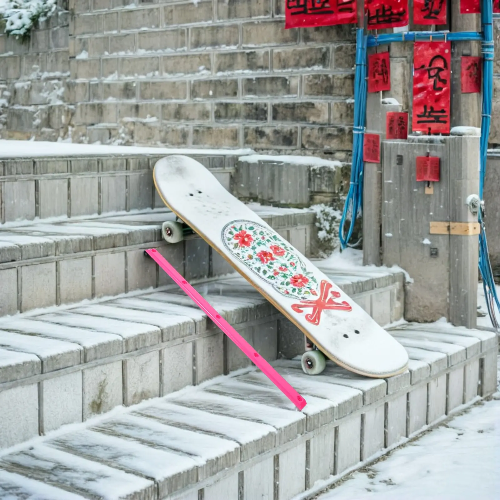 2Pcs Pink Skateboard Rib Bones 14.15x0.67 Inch Double-Ended Protective Rail Guards for Longboard Deck Edge Protection Shock
2Pcs Pink Skateboard Rib Bones 14.15x0.67 Inch Double-Ended Protective Rail Guards for Longboard Deck Edge Protection Shock