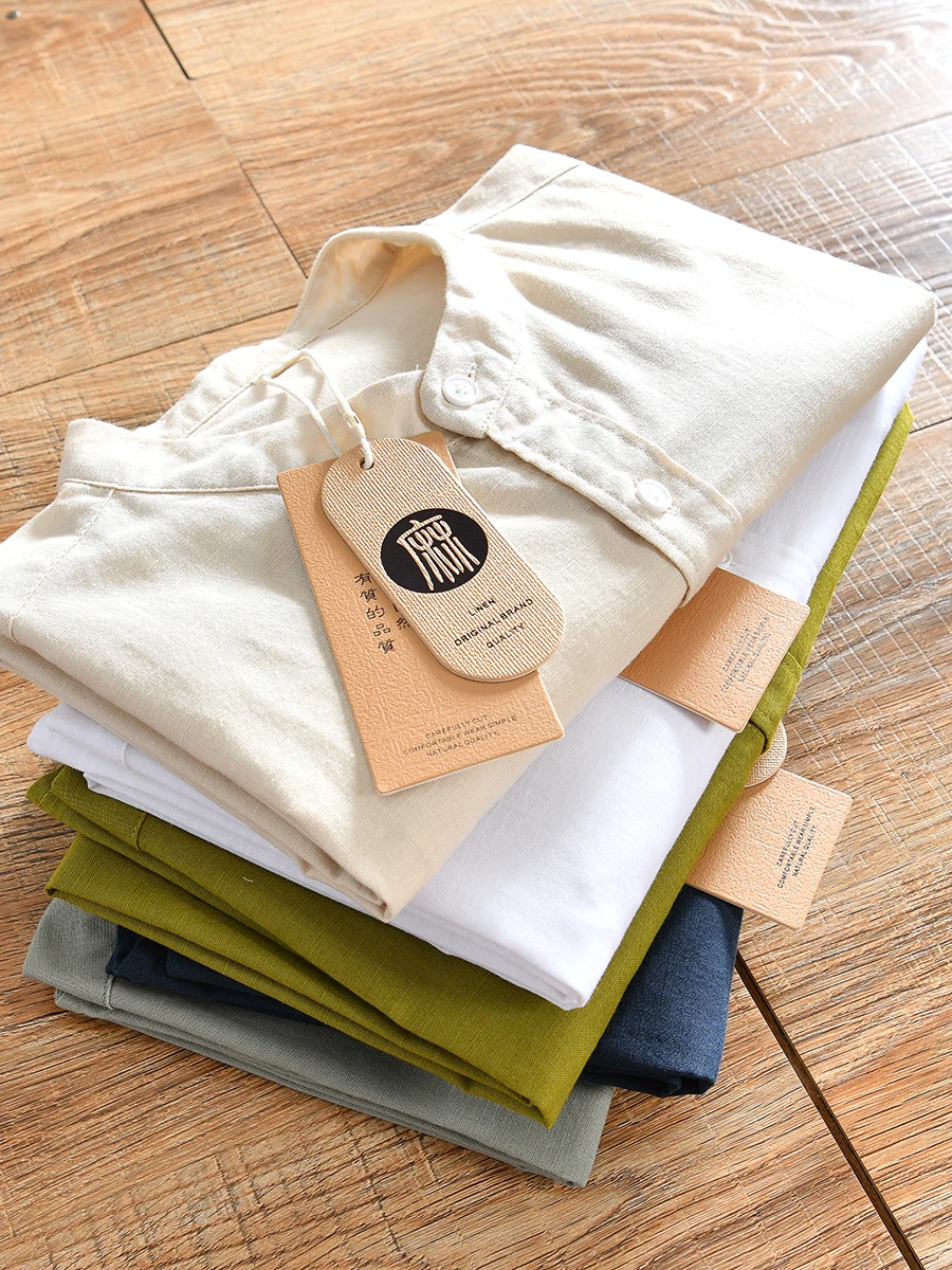 Classic Retro Cotton Linen Blend Men's Casual Short Sleeve Shirt Breathable Moisture Absorbent Summer Stand Collar Loose Fit
Classic Retro Cotton Linen Blend Men's Casual Short Sleeve Shirt Breathable Moisture Absorbent Summer Stand Collar Loose Fit