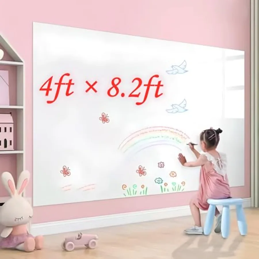 48" x 100" Dry Erase Whiteboard Wall Decal, Stick and Peel, Self-Adhesive Vyl Roll, Bonus Marker es
48" x 100" Dry Erase Whiteboard Wall Decal, Stick and Peel, Self-Adhesive Vyl Roll, Bonus Marker es