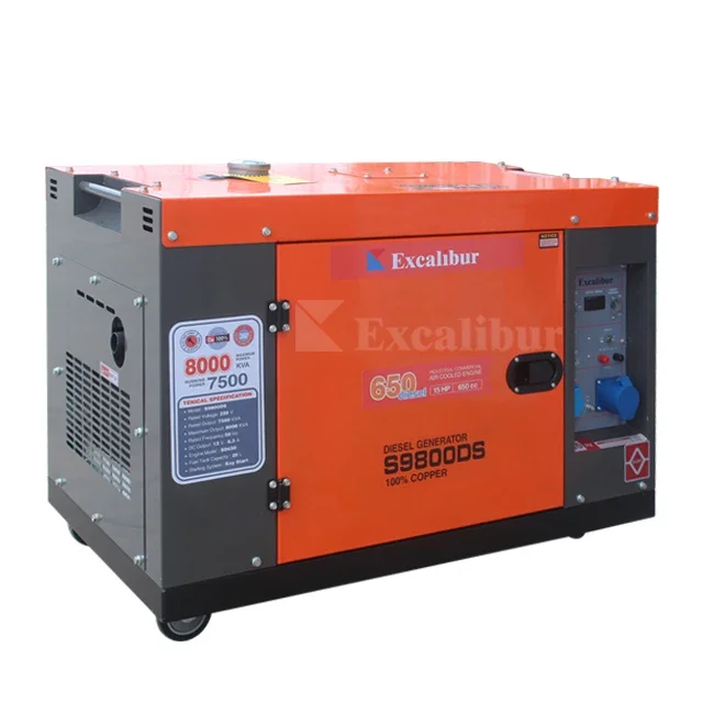 EXCALIBUR Por Strong 3kW 5kW 6kW 7kw 8kw 8.5kw 9kw 10kw 15Kva Power Silent diesei Generator
EXCALIBUR Por Strong 3kW 5kW 6kW 7kw 8kw 8.5kw 9kw 10kw 15Kva Power Silent diesei Generator