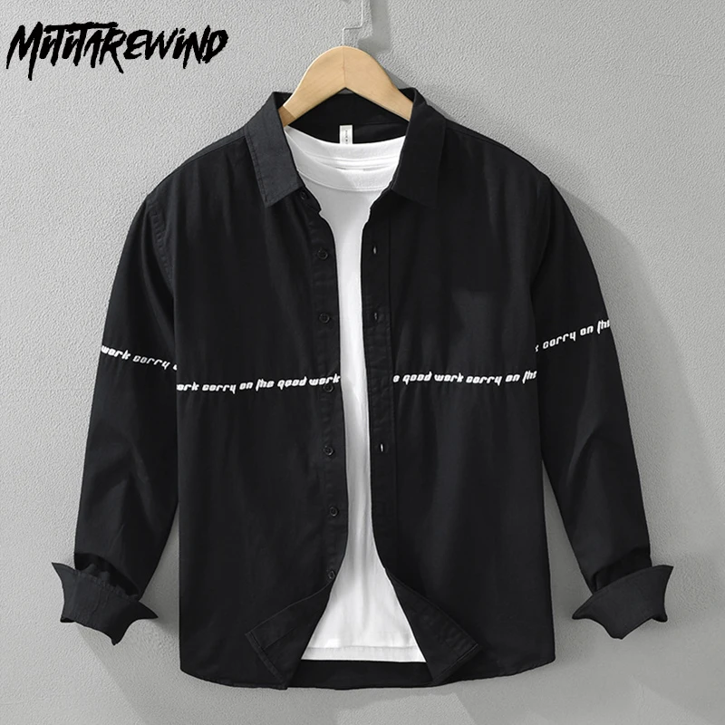 New Mens Long Sleeve Shirt Streetwear Black Shirts Male Pure Cotton Tops Letter Embroidery Shirt Youth Fashion Designer Shirts
New Mens Long Sleeve Shirt Streetwear Black Shirts Male Pure Cotton Tops Letter Embroidery Shirt Youth Fashion Designer Shirts