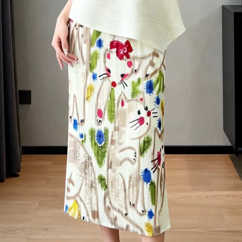 Miyake Pleated Hand-painted Cat Print Skirt 2026 Summer New High-waisted Elastic Straight Long Jupe Fold Age-reducing Versatile
Miyake Pleated Hand-painted Cat Print Skirt 2026 Summer New High-waisted Elastic Straight Long Jupe Fold Age-reducing Versatile