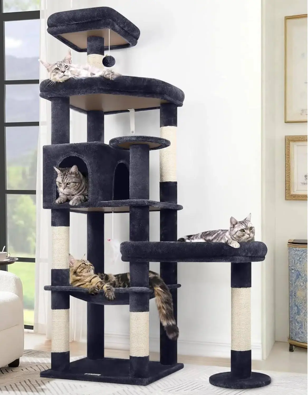 Extra Large Platform Cat Tree, 65in Sturdy Cat Scratching Tree for Indoor Cats Large Adult, Big Cat Perch Tower with 3 P
Extra Large Platform Cat Tree, 65in Sturdy Cat Scratching Tree for Indoor Cats Large Adult, Big Cat Perch Tower with 3 P