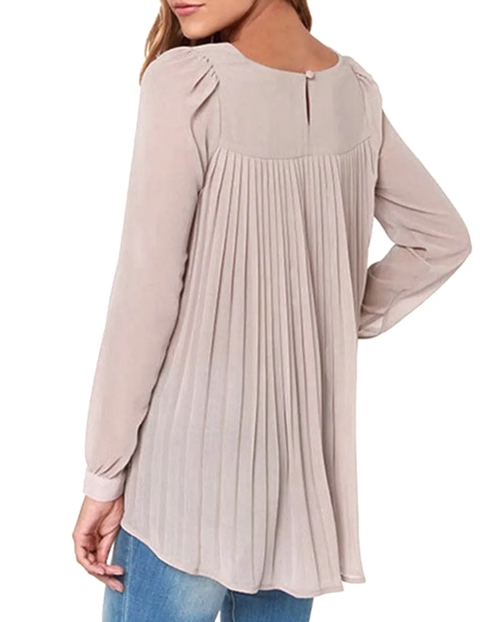 Women Sexy Casual Loose Chiffon Blouse Long Sleeve Solid Crimp Shirts
Women Sexy Casual Loose Chiffon Blouse Long Sleeve Solid Crimp Shirts