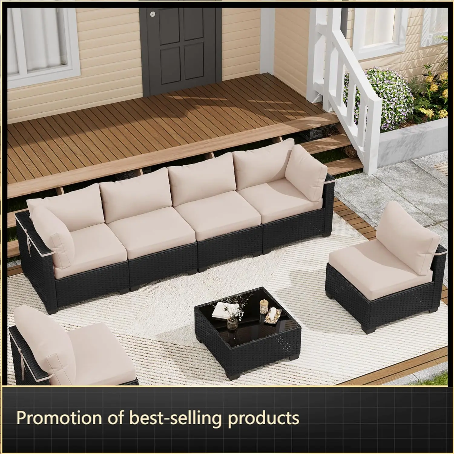 7 Piece Outdoor Patio Furniture Set, Outdoor Sectional Sofa, Wicker Rattan Patio Furniture, Patio Conversation Set with Coffee
7 Piece Outdoor Patio Furniture Set, Outdoor Sectional Sofa, Wicker Rattan Patio Furniture, Patio Conversation Set with Coffee