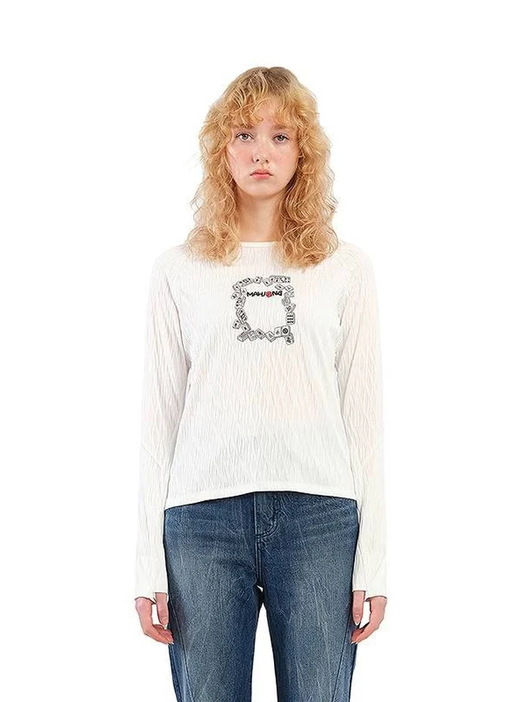 Spring Summer Trendy Brand Long Sleeve T-Shirt Embroidered Pleated Elastic Fabric Anti-Wrinkle Short Length Polyester Spandex
Spring Summer Trendy Brand Long Sleeve T-Shirt Embroidered Pleated Elastic Fabric Anti-Wrinkle Short Length Polyester Spandex