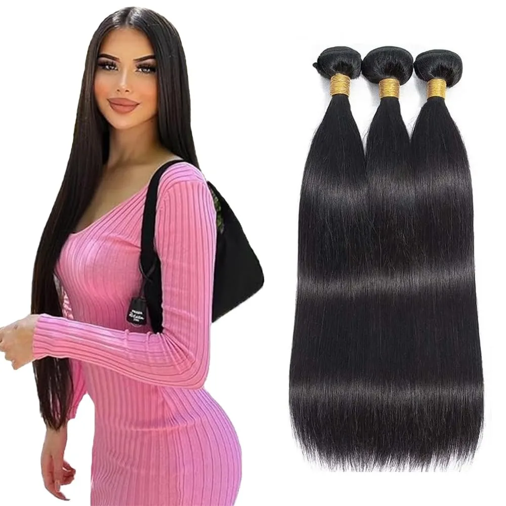 100% Straight Human Hair Bundles Human Hair Extensions Brazilian Remy Natural Black Human Hair 30 Inches
100% Straight Human Hair Bundles Human Hair Extensions Brazilian Remy Natural Black Human Hair 30 Inches