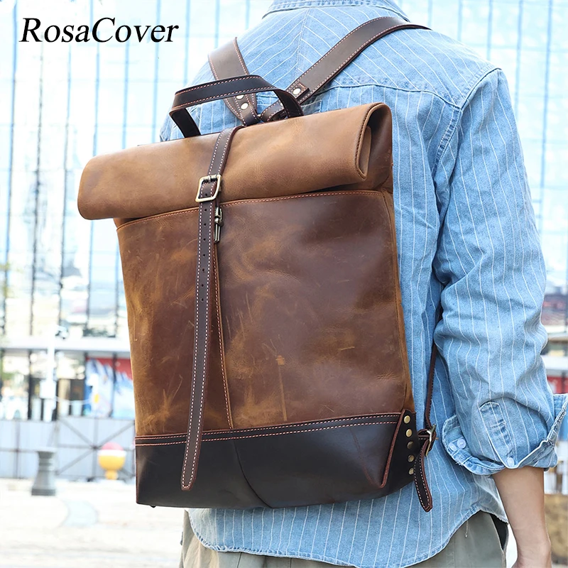 Expandable Genuine Leather Men's Backpacks Travel Backpack Large Capacity School Bag Crazy Horse Leather Laptop Bags for Man
Expandable Genuine Leather Men's Backpacks Travel Backpack Large Capacity School Bag Crazy Horse Leather Laptop Bags for Man