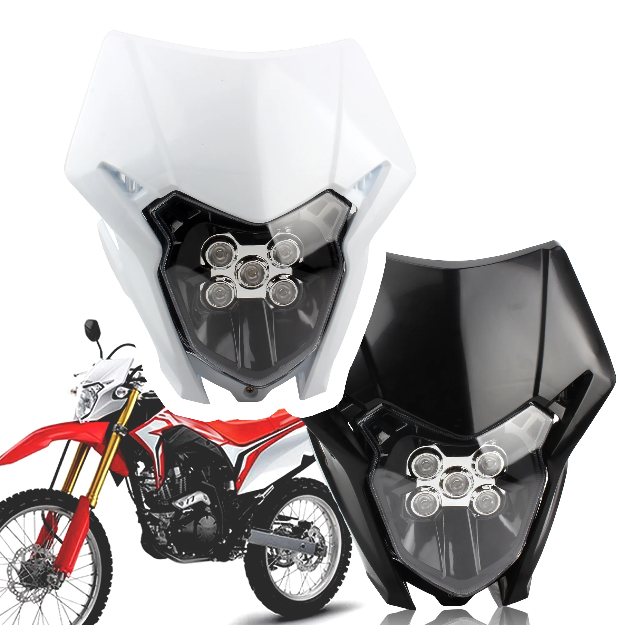 For HONDA CRF Motorcycle LED Headlight KTM EXC EXCF SXF XC XCW XCF Motocross Dirt Bike Supermoto light Fairing Parts
For HONDA CRF Motorcycle LED Headlight KTM EXC EXCF SXF XC XCW XCF Motocross Dirt Bike Supermoto light Fairing Parts