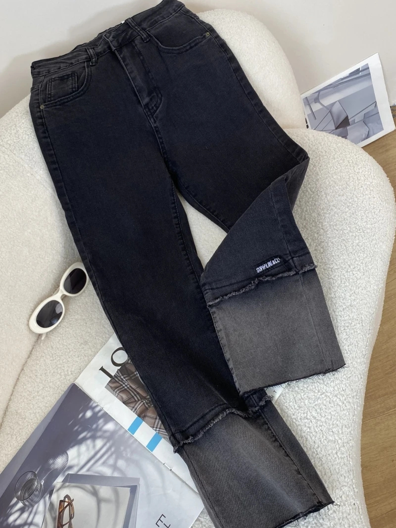 Fashionable Straight Leg Jeans Patchwork Design Slimming Nine-Piece Women's Clothing Stylish Versatile Smoke Tube Pants
Fashionable Straight Leg Jeans Patchwork Design Slimming Nine-Piece Women's Clothing Stylish Versatile Smoke Tube Pants