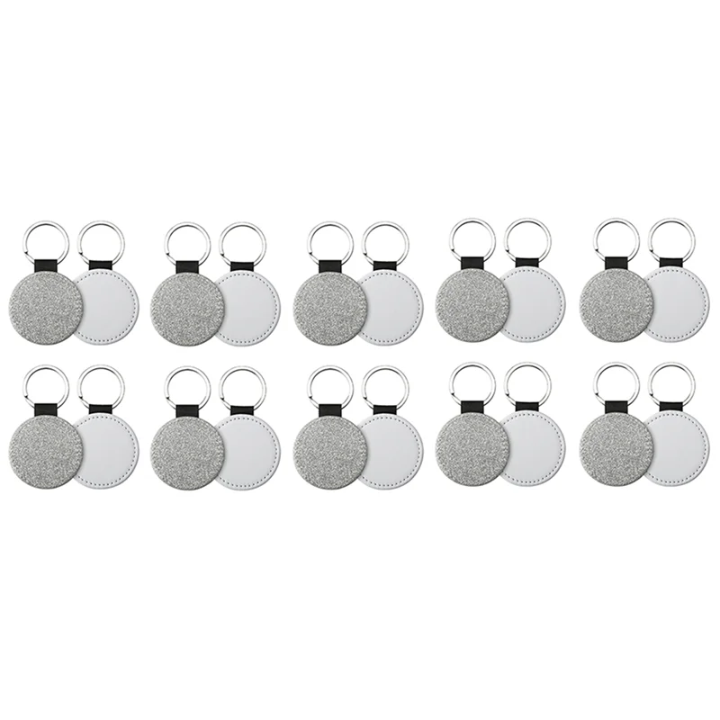 20Piece Sublimation Blanks Keychain Glitter PU Leather Keychain Heat Transfer Keyring Round Sublimation Blank Silver
20Piece Sublimation Blanks Keychain Glitter PU Leather Keychain Heat Transfer Keyring Round Sublimation Blank Silver
