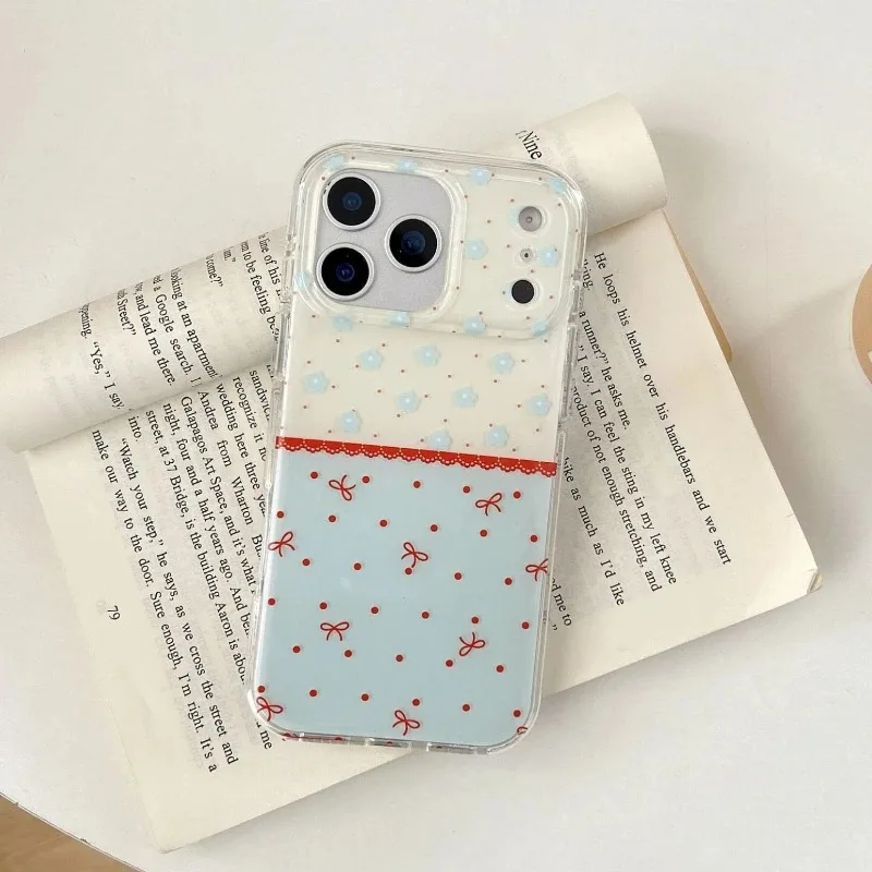 Blue Small Flowers Red Bowknot Wave Point Splice Phone Case For IPhone 17 16 15 14 Pro Max Simple Shockproof Protective Cover
Blue Small Flowers Red Bowknot Wave Point Splice Phone Case For IPhone 17 16 15 14 Pro Max Simple Shockproof Protective Cover