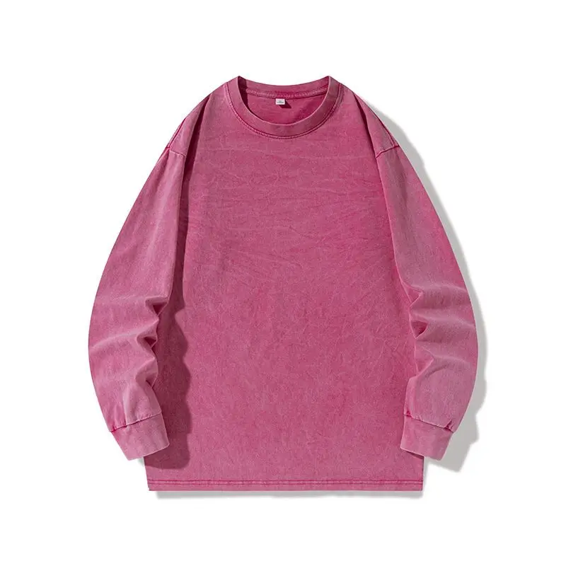260g Mens Plus Size Spring Long Sleeve T-shirts 100% Cotton Retro Washed Tee Blank Customized Male O-neck High Street Batik Tops
260g Mens Plus Size Spring Long Sleeve T-shirts 100% Cotton Retro Washed Tee Blank Customized Male O-neck High Street Batik Tops
