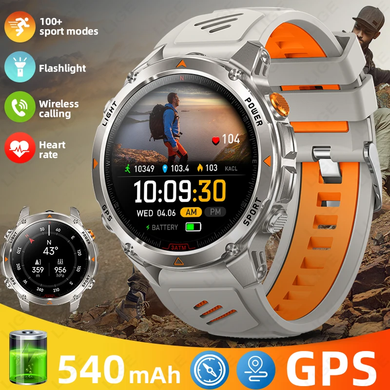 LIGE GPS Outdoor Military LED Smart Watch Men 1.46" AMOLED Compass Altimeter BT Call 3ATM Waterproof Clock Sports Smartwatch New
LIGE GPS Outdoor Military LED Smart Watch Men 1.46" AMOLED Compass Altimeter BT Call 3ATM Waterproof Clock Sports Smartwatch New