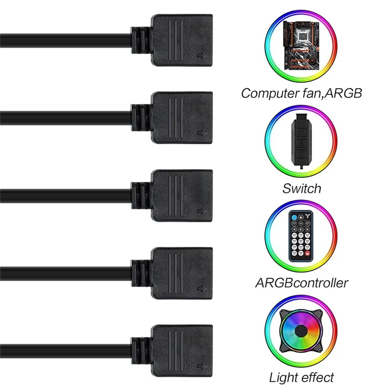 2Pcs Fan RGB Splitter Adapter Cable Motherboard Extension 5V 3 Pin Fan Cable Splitter for Computer Housing CPU Cooler
2Pcs Fan RGB Splitter Adapter Cable Motherboard Extension 5V 3 Pin Fan Cable Splitter for Computer Housing CPU Cooler