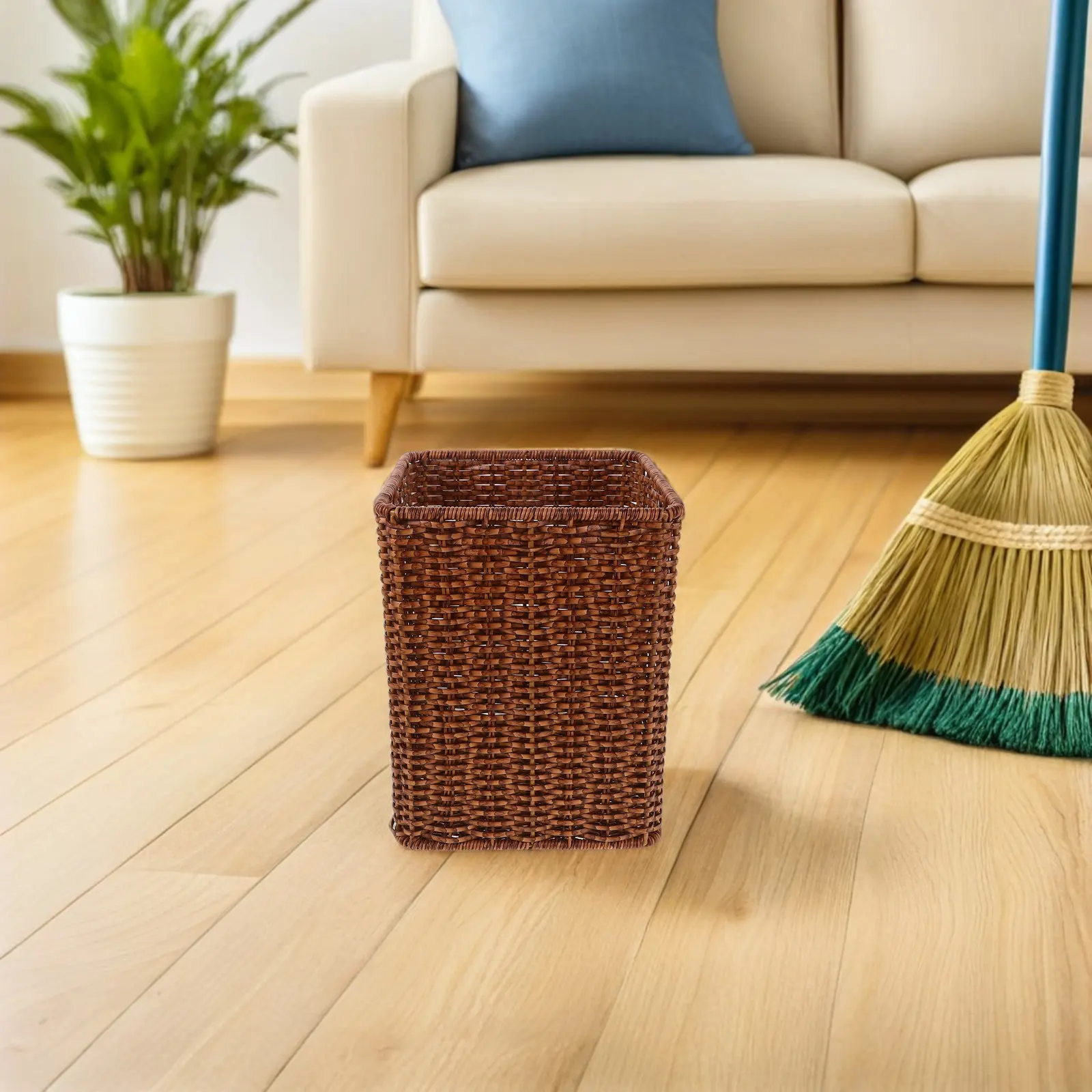 Корзина для мусора из искусственного ротанга, большая вместимость, открытая, плетеная, для кухни, ванной, гостиной, офиса, для использования в помещении
Корзина для мусора из искусственного ротанга, большая вместимость, открытая, плетеная, для кухни, ванной, гостиной, офиса, для использования в помещении