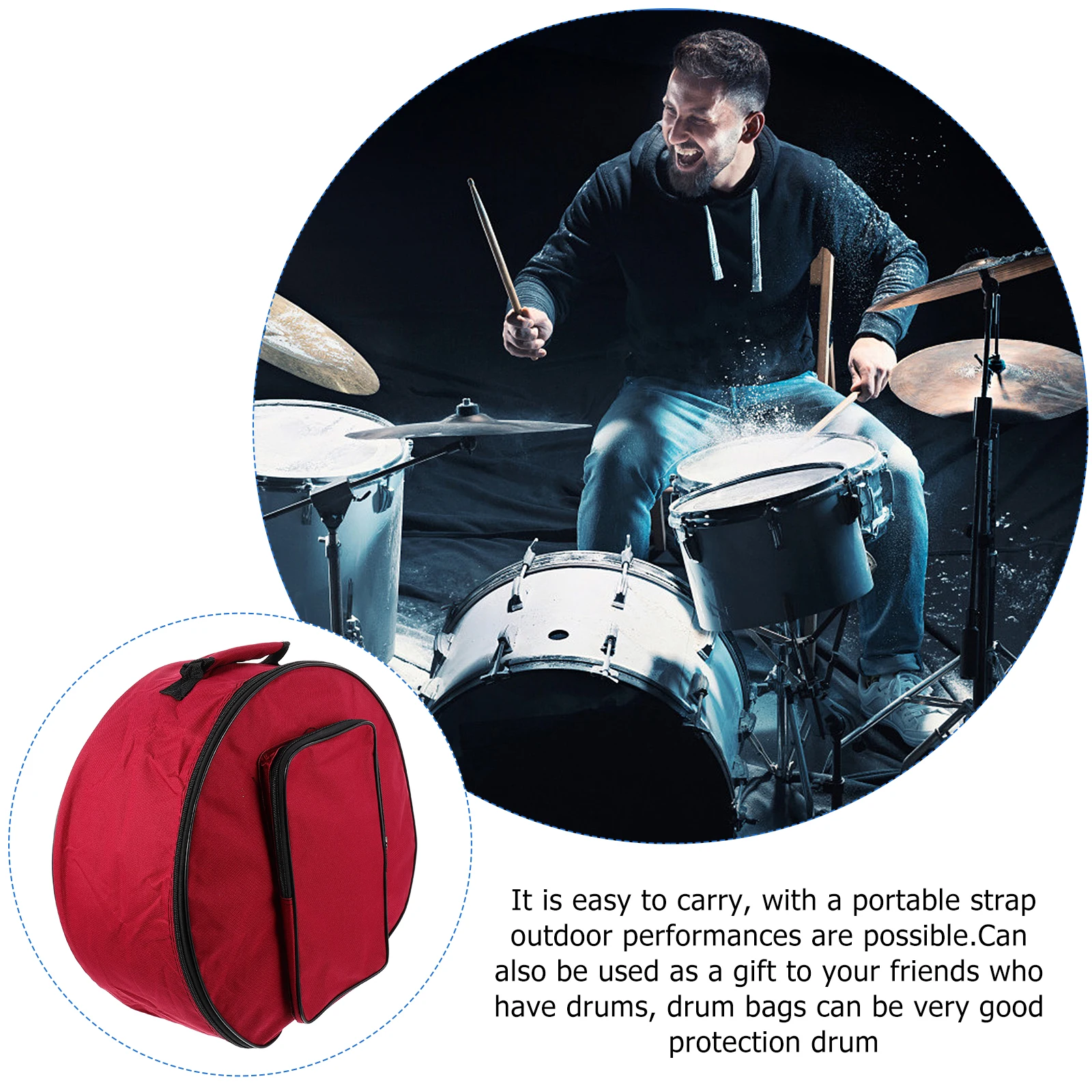 13-14 Inch Oxford Cloth Snare Drum Bag Portable Padded Gig Case Protective Drum Set Accessory Carry Strap Outdoor Performance
13-14 Inch Oxford Cloth Snare Drum Bag Portable Padded Gig Case Protective Drum Set Accessory Carry Strap Outdoor Performance