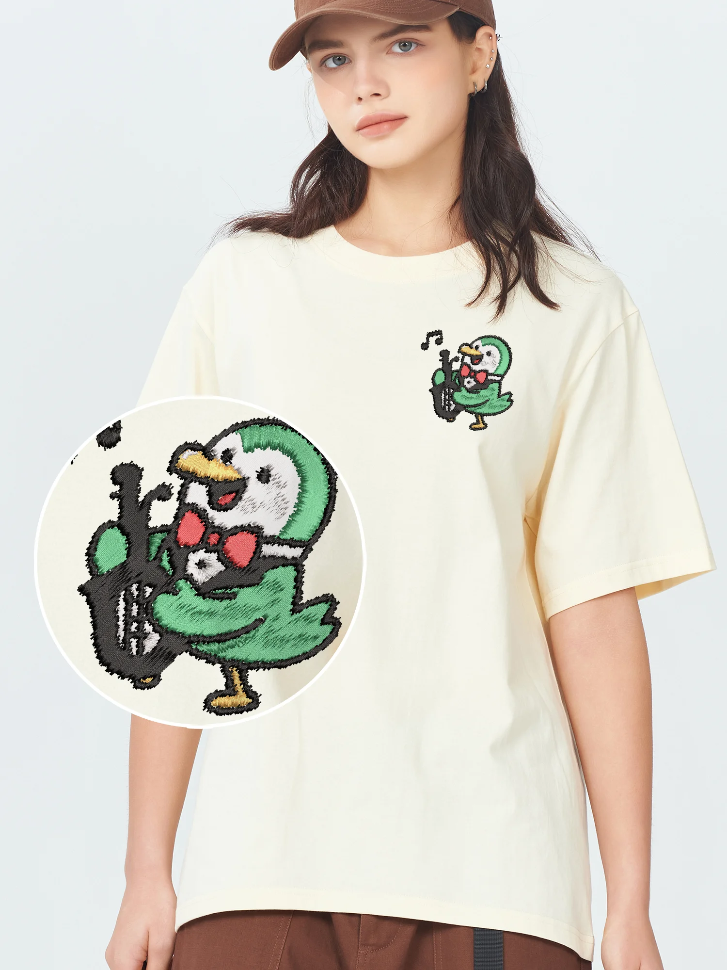 Musician Duck Embroidered T Shirts High Quality Crew Neck T-Shirt Unisex Breathable Funky Embroidery Camiseta
Musician Duck Embroidered T Shirts High Quality Crew Neck T-Shirt Unisex Breathable Funky Embroidery Camiseta