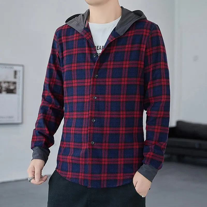 2024 Spring and Autumn New Fashion Trend Plaid Long Sleeve Cotton Shirt Men's Casual Loose Large Size High-Quality Hooded Shirt
2024 Spring and Autumn New Fashion Trend Plaid Long Sleeve Cotton Shirt Men's Casual Loose Large Size High-Quality Hooded Shirt