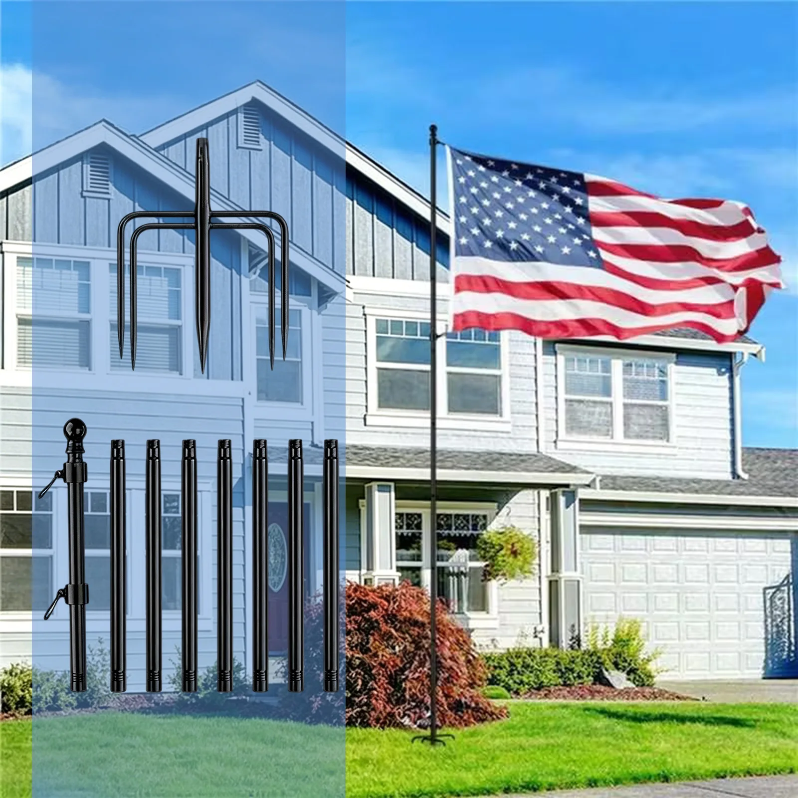 10FT Heavy Duty Flag Pole Holder Flags Ball Flagpole Topper Heavy Duty Steel Flag Pole for Residential Garden Outdoors Yards
10FT Heavy Duty Flag Pole Holder Flags Ball Flagpole Topper Heavy Duty Steel Flag Pole for Residential Garden Outdoors Yards