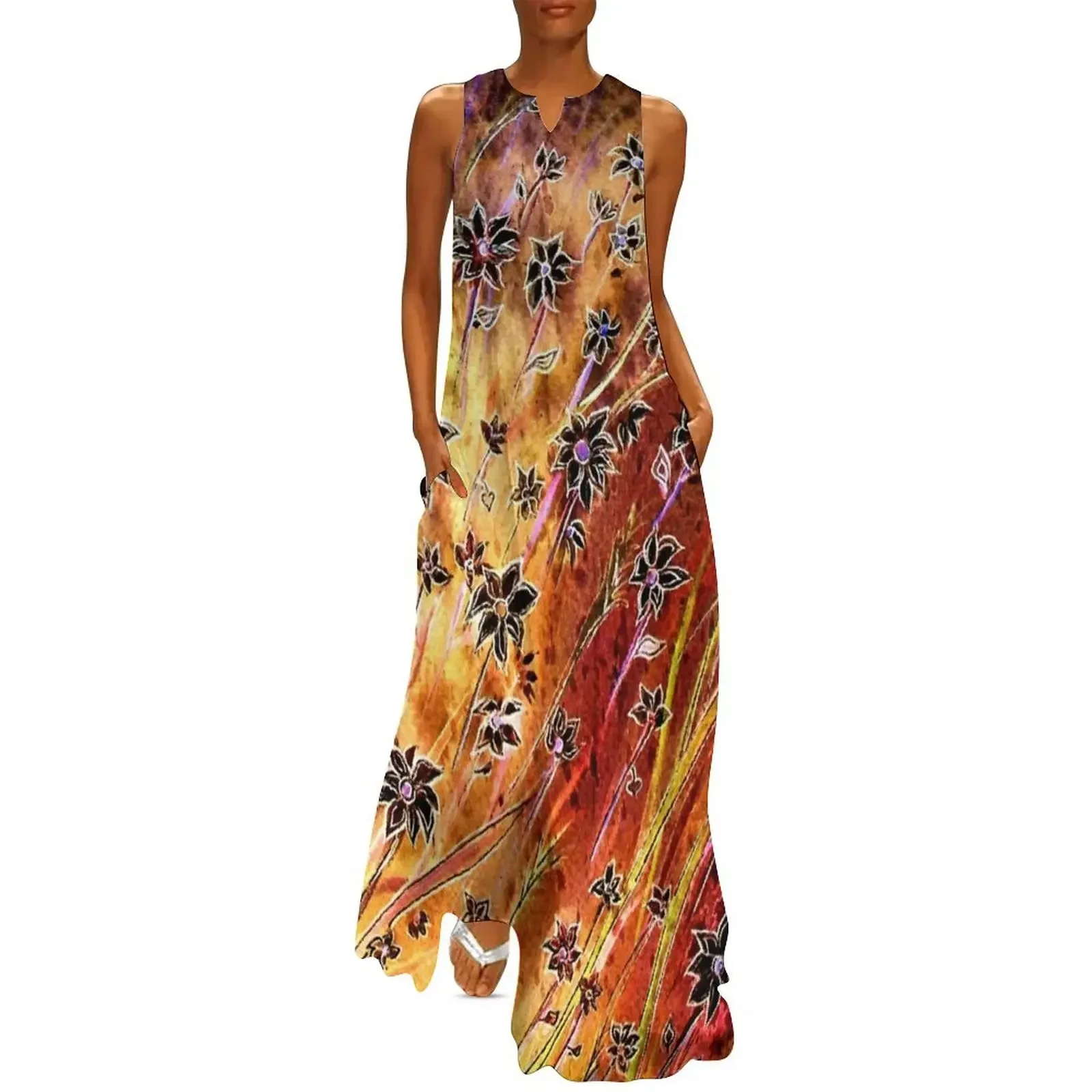 Moonlight Dance - Flowers Long Dress prom clothes luxury women's party dress evening prom beach dresses Casual dresses Dress 
Moonlight Dance - Flowers Long Dress prom clothes luxury women's party dress evening prom beach dresses Casual dresses Dress