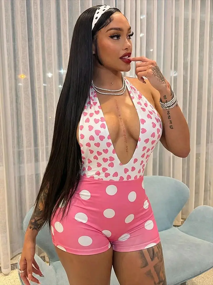 SiSterlinda Chic Backless Halter Playsuit Woman Polka Dots Print Patchwork Skinny 2026 Summer Street Sexy Skinny Stretch Rompers
SiSterlinda Chic Backless Halter Playsuit Woman Polka Dots Print Patchwork Skinny 2026 Summer Street Sexy Skinny Stretch Rompers