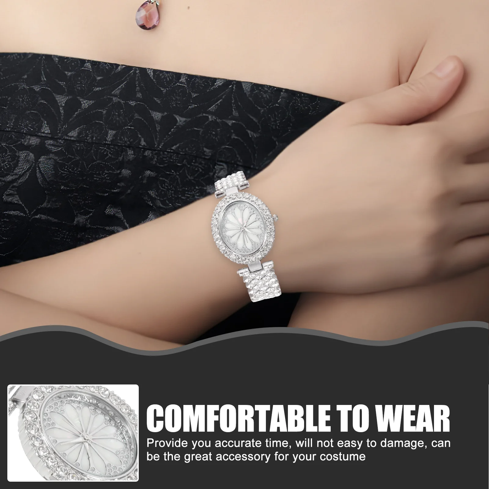 Eye-catching Watch Elegant Watches Women Casual Rhinestone Female for Metal Wrist Decor
Eye-catching Watch Elegant Watches Women Casual Rhinestone Female for Metal Wrist Decor
