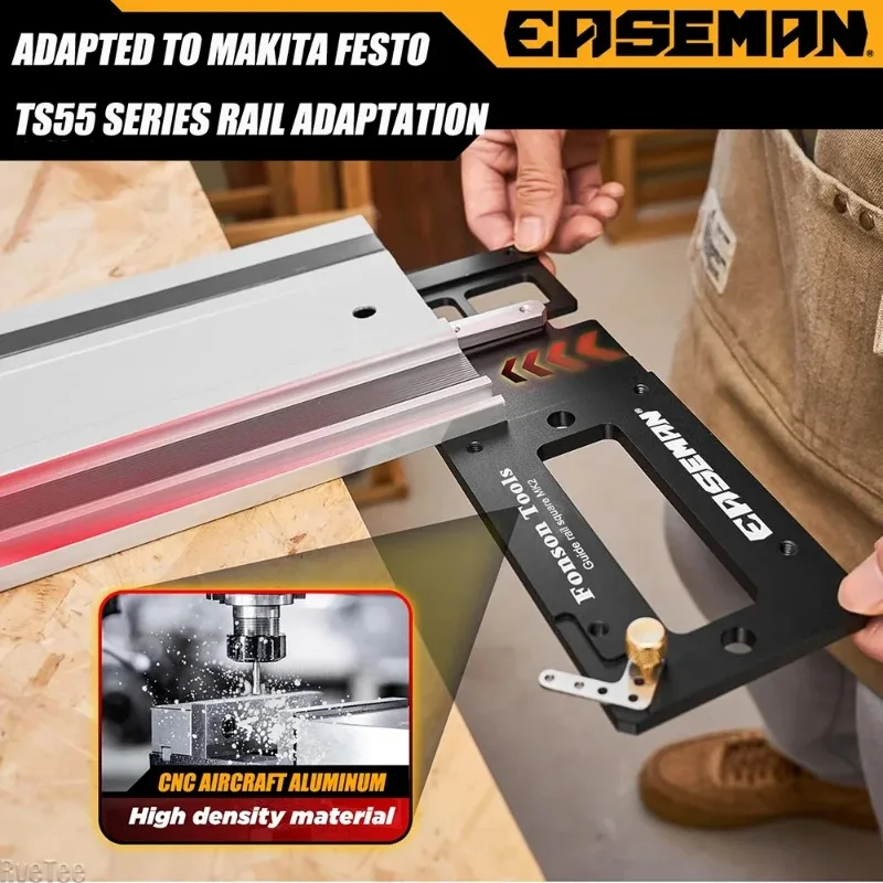 Aluminum Alloy Track Saw Square Guide Rail Clamp, 90 Degree Right Angle Positioning Plate Guiding Ruler Woodworking Tools
Aluminum Alloy Track Saw Square Guide Rail Clamp, 90 Degree Right Angle Positioning Plate Guiding Ruler Woodworking Tools