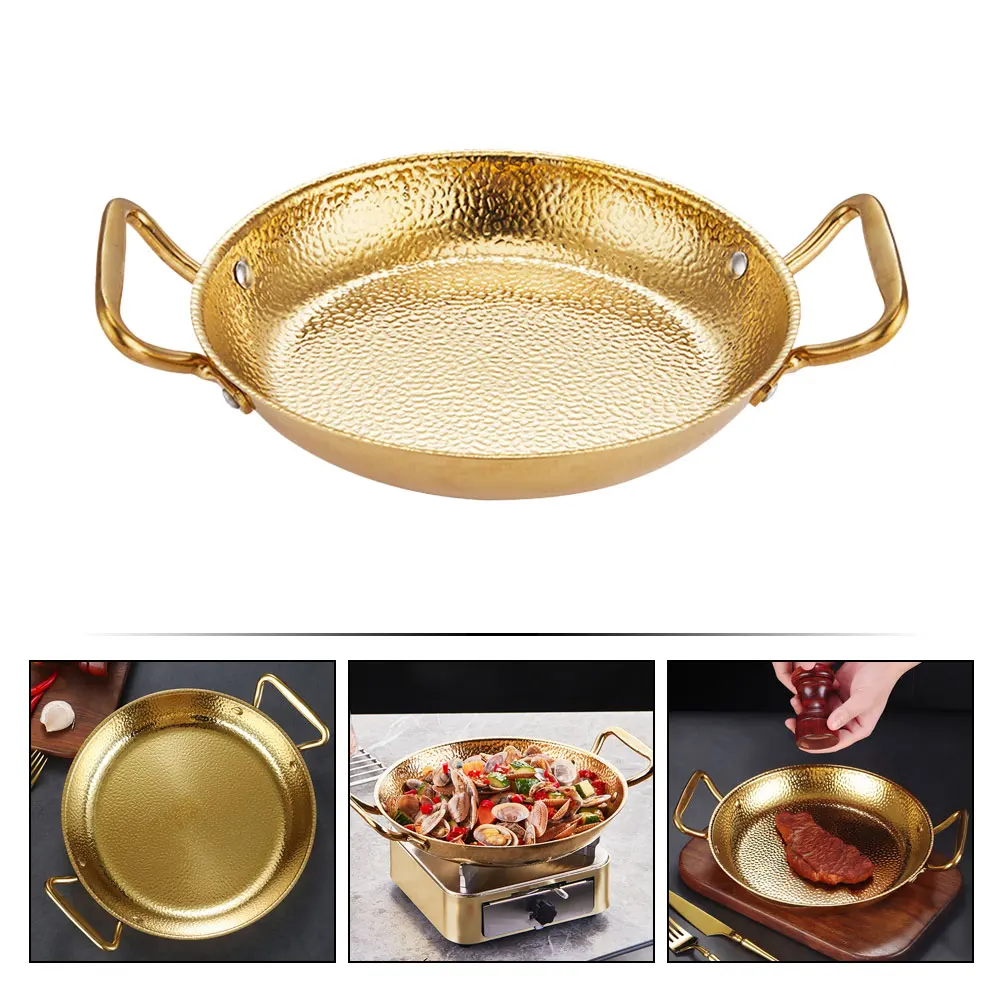 Stainless Steel Seafood Paella Pan Double Handle Flat Bottom Pot 20cm Golden Kitchen Hot Pot Cooking Pans Household Supplies
Stainless Steel Seafood Paella Pan Double Handle Flat Bottom Pot 20cm Golden Kitchen Hot Pot Cooking Pans Household Supplies