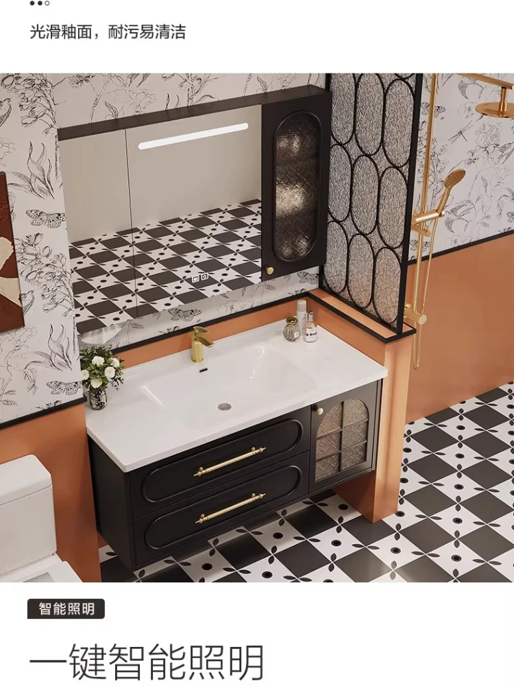 Retro French bathroom cabinet combination ceramic integrated basin toilet washstand cabinet
Retro French bathroom cabinet combination ceramic integrated basin toilet washstand cabinet