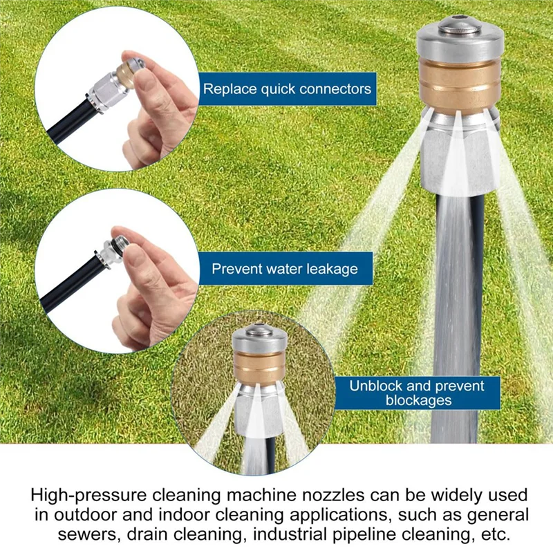 IALJ-4 Pcs Sewer Jetter Nozzle Set, For Pressure Washer Drain Jet Hose Tips With 1/4Inch NPT Quick Connector 5000 PSI
IALJ-4 Pcs Sewer Jetter Nozzle Set, For Pressure Washer Drain Jet Hose Tips With 1/4Inch NPT Quick Connector 5000 PSI
