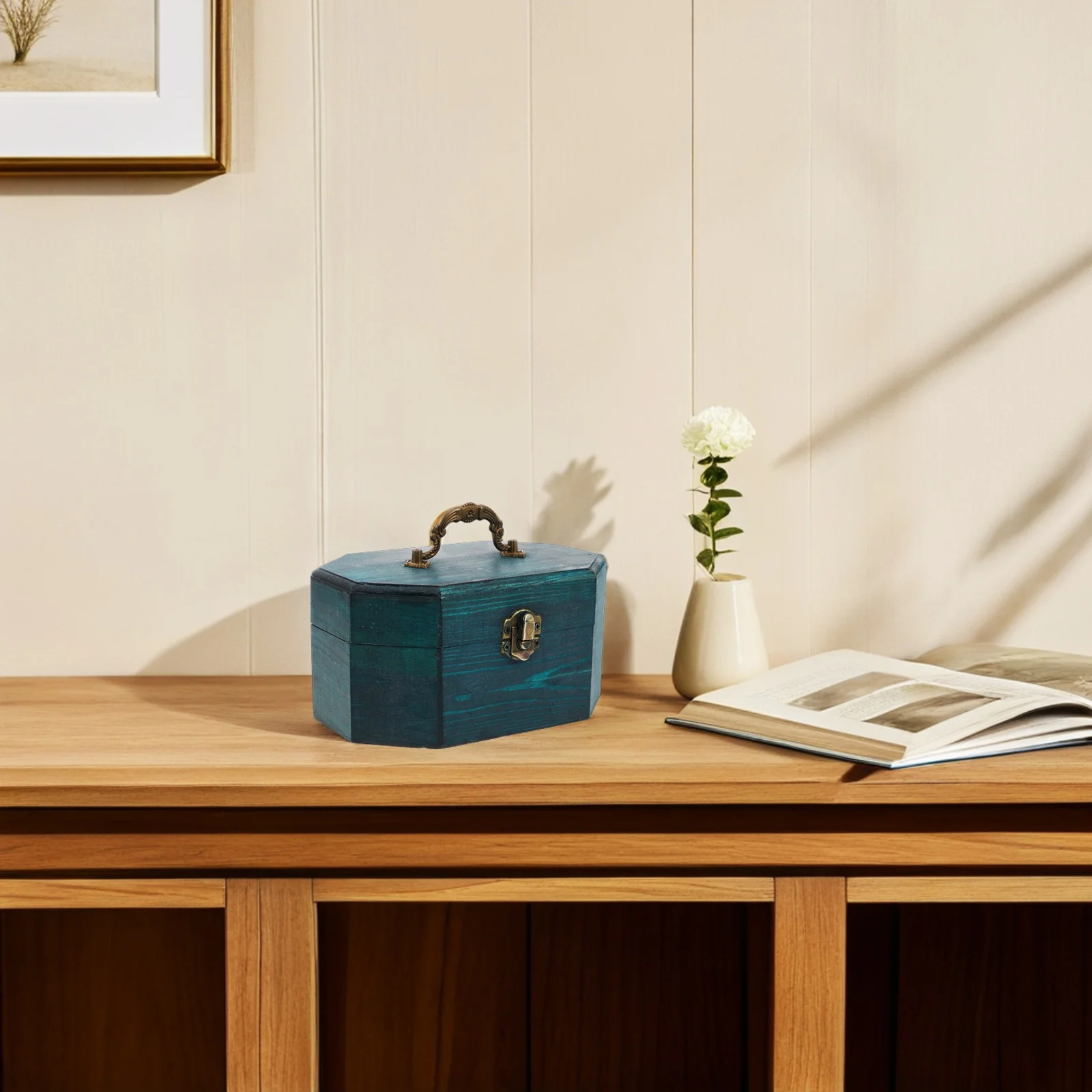 Wooden Jewelry Storage Box Rustic Vintage Style Solid Wood Chest Organizer for Rings Necklaces Earrings Trinkets 
Wooden Jewelry Storage Box Rustic Vintage Style Solid Wood Chest Organizer for Rings Necklaces Earrings Trinkets