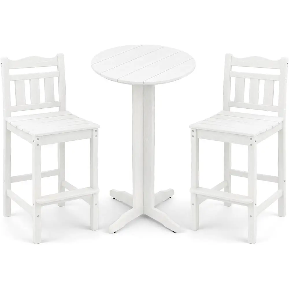 3-Piece Outdoor Bar Set, HDPE Adirondack Bar Height Chairs Set o 2 and Round Bar Table, All Weather Patio Bistro Set or Balcony,
3-Piece Outdoor Bar Set, HDPE Adirondack Bar Height Chairs Set o 2 and Round Bar Table, All Weather Patio Bistro Set or Balcony,