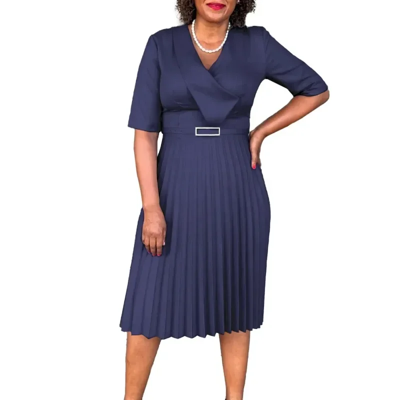 Summer 2025 Fashion African Half Sleeve V-neck Polyester Pleat Party Evening Midi Dress Outfits Dashiki African Clothes Women
Summer 2025 Fashion African Half Sleeve V-neck Polyester Pleat Party Evening Midi Dress Outfits Dashiki African Clothes Women