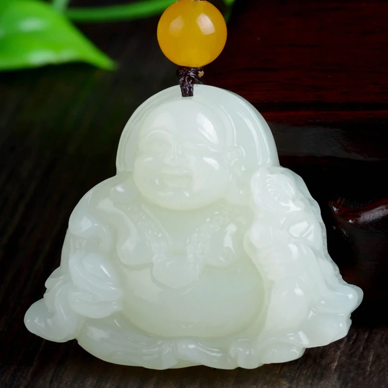 Big Belly , Hotan Women's Laughing Buddha White Jade Pendant
Big Belly , Hotan Women's Laughing Buddha White Jade Pendant