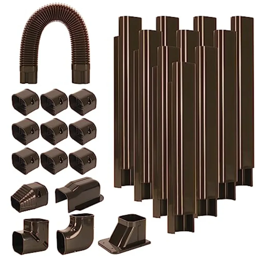 GUEQUITLEX 3" W 16.1 Ft Line Set Cover Kit for Mini Split Air Conditioner Brown Decorative PVC Line Cover Kit for Central Air C
GUEQUITLEX 3" W 16.1 Ft Line Set Cover Kit for Mini Split Air Conditioner Brown Decorative PVC Line Cover Kit for Central Air C