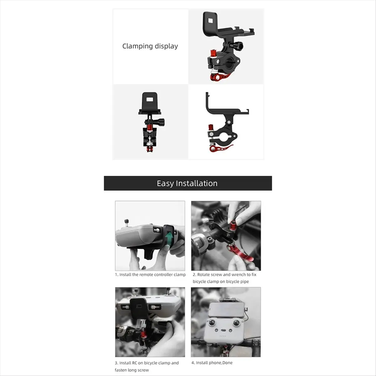 Крепление-держатель AB31 для пульта управления DJI RC-N1/N2/N3 на руль велосипеда/велосипедный держатель для аксессуаров DJI
Крепление-держатель AB31 для пульта управления DJI RC-N1/N2/N3 на руль велосипеда/велосипедный держатель для аксессуаров DJI