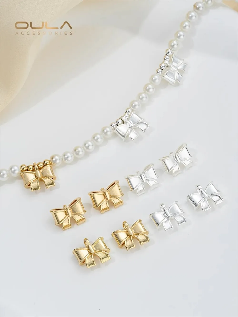 Strong Color 14K Gold Package Bow Hanging Hole Pendant Diy Handmade String Pearl Necklace Earrings Accessories Material
Strong Color 14K Gold Package Bow Hanging Hole Pendant Diy Handmade String Pearl Necklace Earrings Accessories Material