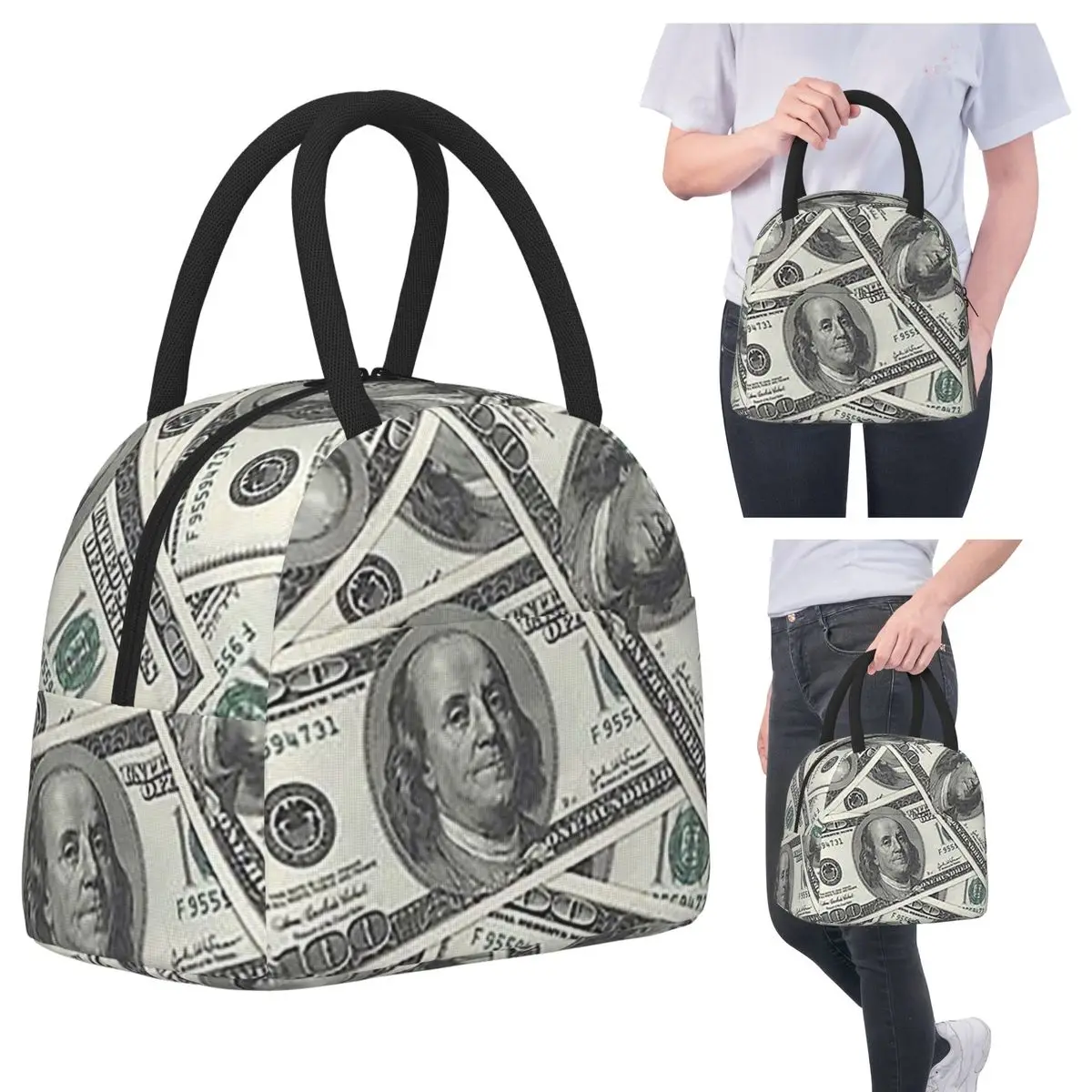 Rich Money Novelty Dollars Lunch Bags Insulated Bento Box Portable Lunch Tote Picnic Bags Thermal Bag for Woman Kids Work
Rich Money Novelty Dollars Lunch Bags Insulated Bento Box Portable Lunch Tote Picnic Bags Thermal Bag for Woman Kids Work