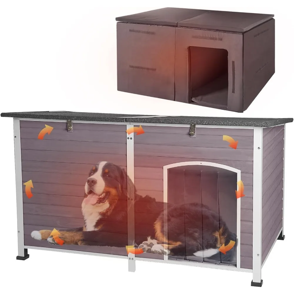 Outdoor Insulated Dog House, Large Durable Dog Kennel for Winter, Weatherproof Heated Dog House for Small Medium Large Dogs, Gr
Outdoor Insulated Dog House, Large Durable Dog Kennel for Winter, Weatherproof Heated Dog House for Small Medium Large Dogs, Gr