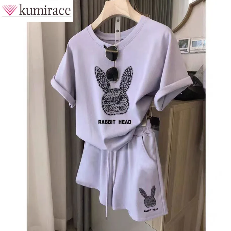 Summer New Short Sleeved Shorts Set for Women, Loose, Fashionable, Plus Size Casual Outerwear, Running Sports Two-piece Set
Summer New Short Sleeved Shorts Set for Women, Loose, Fashionable, Plus Size Casual Outerwear, Running Sports Two-piece Set