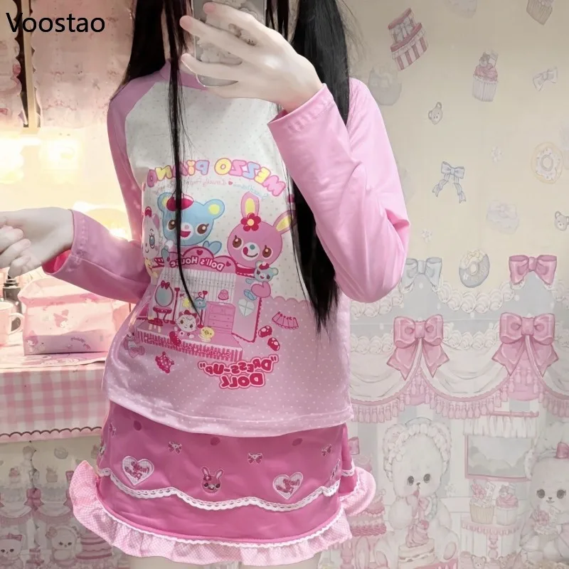 Japanese Kawaii Lolita T-Shirt Women Y2k Aesthetic Cartoon Bunny Bear Wave Point Print Sweet Crop Top Harajuku Vintage Fairy Tee
Japanese Kawaii Lolita T-Shirt Women Y2k Aesthetic Cartoon Bunny Bear Wave Point Print Sweet Crop Top Harajuku Vintage Fairy Tee