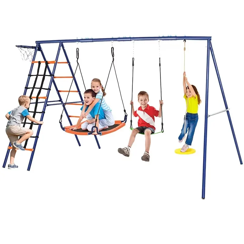 New Multi-functional Metal Children's Outdoor Swing, Children's Swing with Basketball Hoop
New Multi-functional Metal Children's Outdoor Swing, Children's Swing with Basketball Hoop