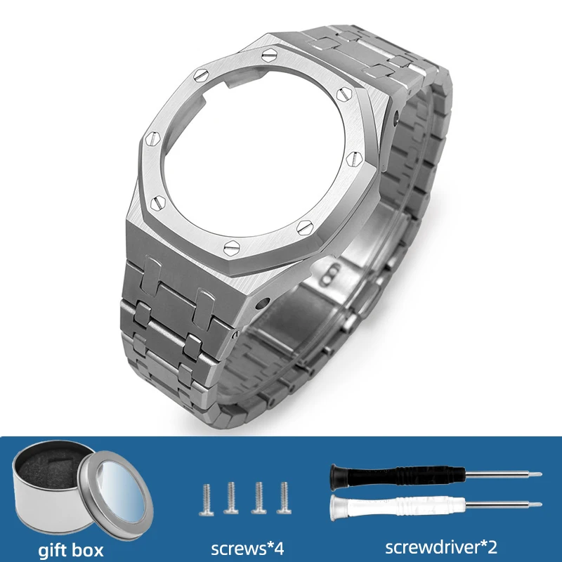 GM2100 GBM2100 Full Solid Steel Case&watchband Casioak Mod Kit For Casio GM2100 GBM2100 Replacement Rubber Strap Metal bezel set
GM2100 GBM2100 Full Solid Steel Case&watchband Casioak Mod Kit For Casio GM2100 GBM2100 Replacement Rubber Strap Metal bezel set