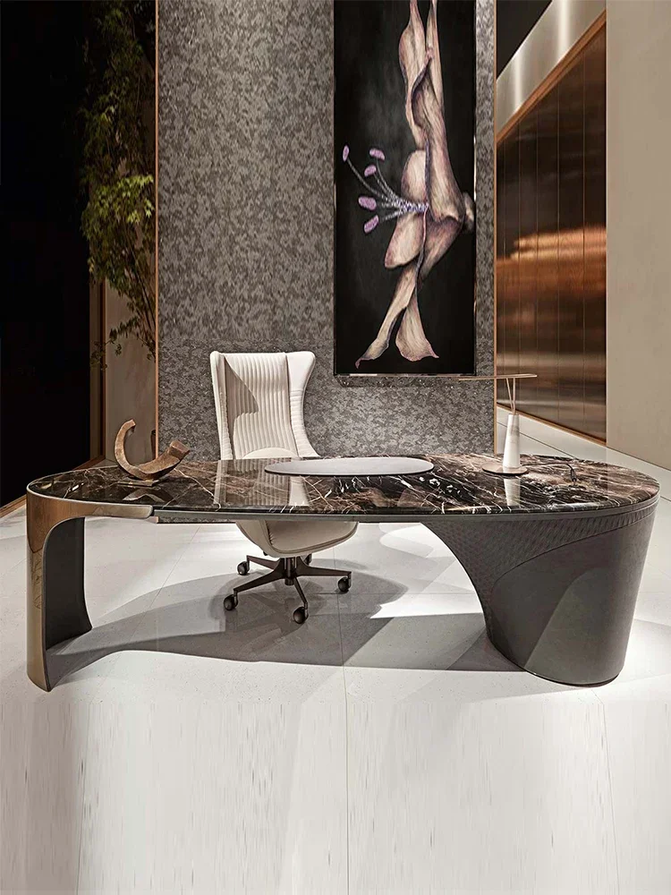 Light luxury desk marble writing desk high-end Italian minimalist desk home study office
Light luxury desk marble writing desk high-end Italian minimalist desk home study office