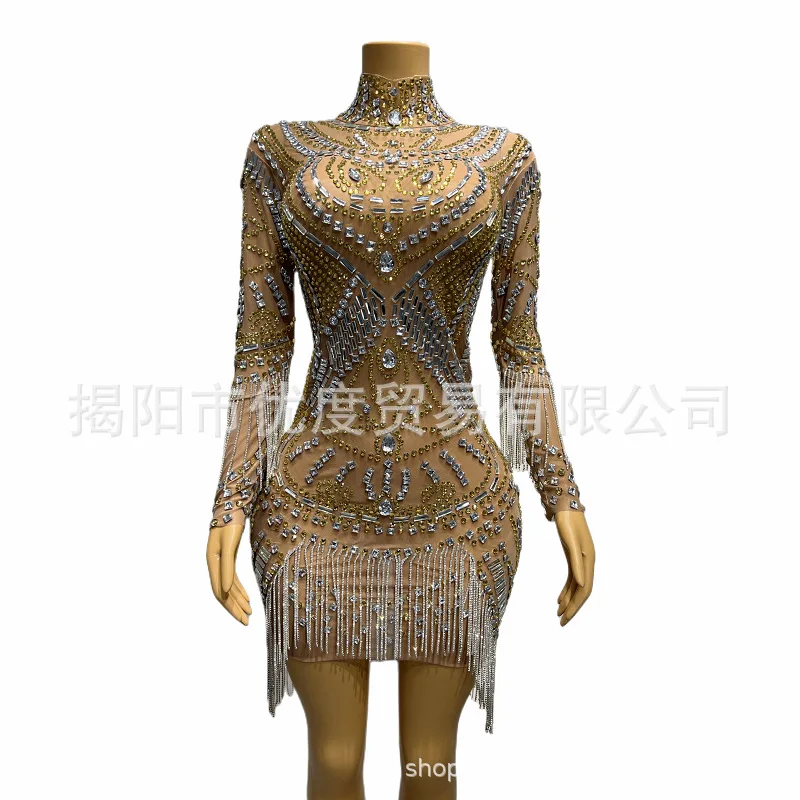 Diamond Chain Shiny Sexy Perspective Mesh Birthday Dress Cocktail Party Night Skirt Performance Dress Bee Vestidos De Bienvenida
Diamond Chain Shiny Sexy Perspective Mesh Birthday Dress Cocktail Party Night Skirt Performance Dress Bee Vestidos De Bienvenida