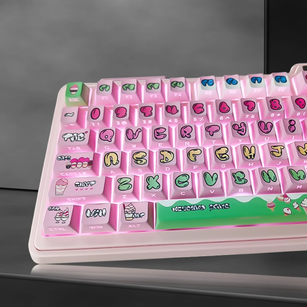 130Keys Side Engraved Translucent Keycap Summer Ice Theme Cartoon Hand-Painted Style Pink Blue Keycap Cherry PBT Material Keycap
130Keys Side Engraved Translucent Keycap Summer Ice Theme Cartoon Hand-Painted Style Pink Blue Keycap Cherry PBT Material Keycap