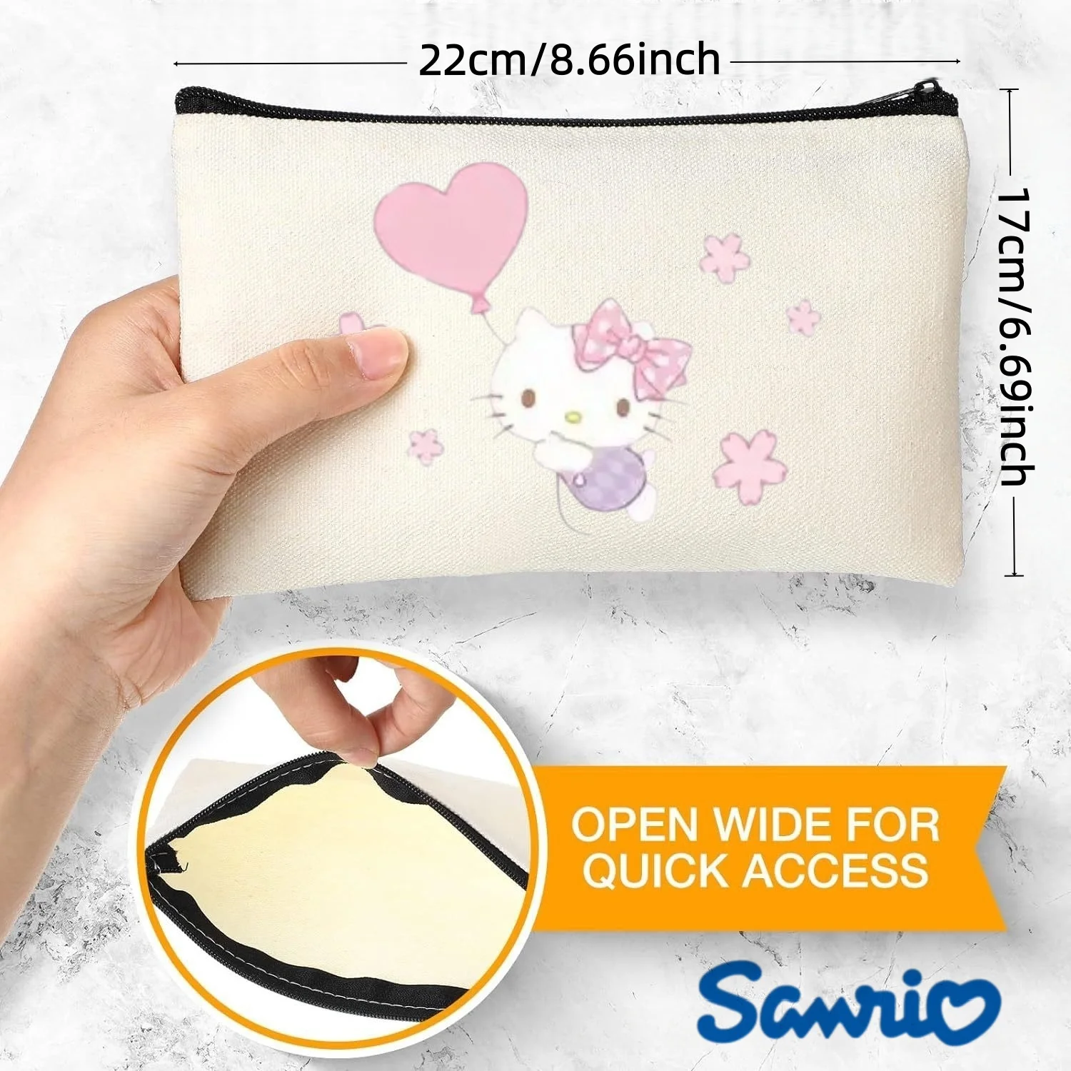 1PC Watercolor Hello Kitty with Heart Balloon Canvas Makeup Bag, Sanrio Cosmetic Pouch
1PC Watercolor Hello Kitty with Heart Balloon Canvas Makeup Bag, Sanrio Cosmetic Pouch